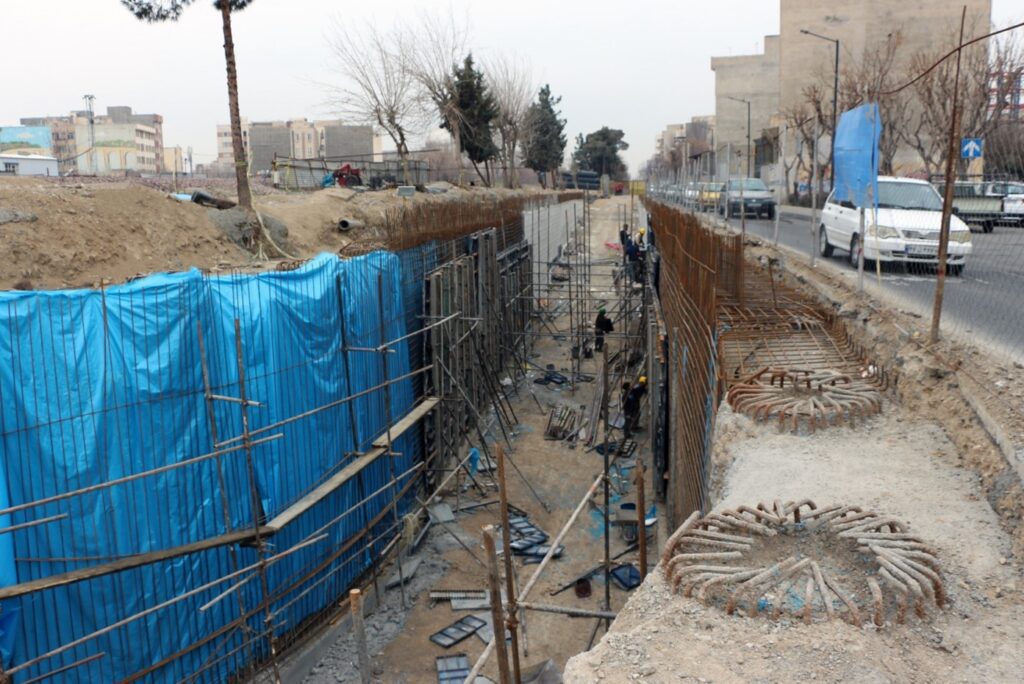پیشرفت سریع اجرای عملیات عمرانی در پروژه زیرگذر متین